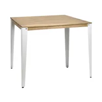 table mange debout lunds 80x140x110cm  blanc-vieilli. box furniture ccvl80140108 bl-ev