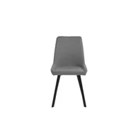 chaise en microfibre gris foncé 48x60x87h cm