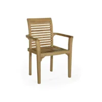 fauteuil de jardin en teck empilable - samoa teck massif de qualité ecograde©