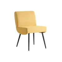 chaise en chenille moutarde, 48x58x76 cm