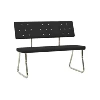 banc 110 cm  banc de jardin banc de table de séjour noir similicuir meuble pro frco43668
