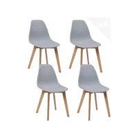 lot de 4 chaises cuisine style scandinave nao (gris) 651