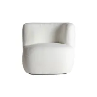 fauteuil en coton bouclé blanc, 82x82x73 cm