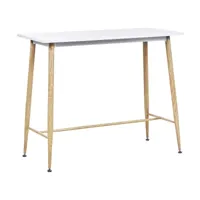 table mange debout blanche effet bois clair 90 x 50 cm chaves 244435