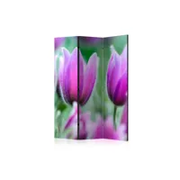 paravent 3 volets - purple spring tulips [room dividers] a1-paraventtc0718
