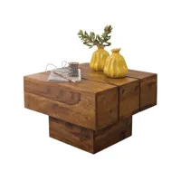 finebuy table d'appoint bois massif 44 x 30 x 44 cm table basse salon  bout de canapé est - table de téléphone - table en bois carré