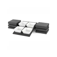 kit présentoir buffet cubic® avec 4 bols carrés - pujadas -  - dm laquée et mélamine