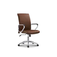 chaise de bureau ergonomique pivotante élégante en acier similicuir cursus coffee franchi bürosessel