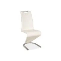 enita - chaise minimaliste style moderne - chaise salle à manger - dimensions 102x43x45cm - rembourrage en cuir écologique - blanc