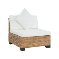 canapé sans accoudoirs canapé fixe  canapé scandinave sofa avec coussins rotin naturel meuble pro frco73976