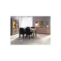 salle à manger complète farra. buffet + vitrine/vaisselier + miroirs x3 + table en 160 cm. mobilier contemporain et design.