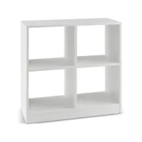 giantex bibliothèque étagère rangement à 3 niveaux avec 4 compartiments ouverts, meuble cube de rangement en bois 73 x 33 x 73cm blanc