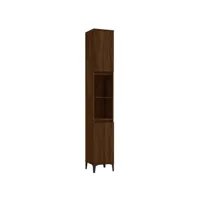 armoire de bain, meuble rangement de salle de bain chêne marron 30x30x190 cm bois d'ingénierie jax44329 meuble pro
