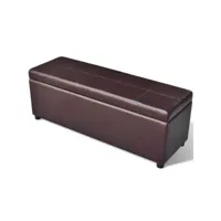 banquette pouf tabouret meuble banc de rangement en bois brun helloshop26 3002030