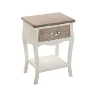table de chevet 1 tiroir bois et blanc ailen 21530012