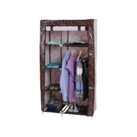 armoire de rangement penderie de vêtement camping pliable en tissu 163x89x43cm 04_0000958