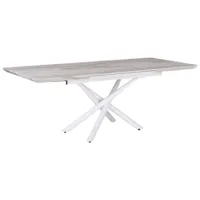 table à manger extensible effet marbre blanc 160200 x 90 cm moira 246400