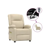 électrique fauteuil relaxation fauteuil de massage crème tissu 70x93x98 cm best00005278207-vd-confoma-fauteuil-m05-3025