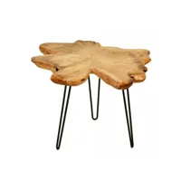 table basse fait main elo beige 50x60 fsc en bois idéal pour un couloir