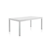 table de repas de jardin 180 cm aluminium blanc - tinajo - l 180 x l 100 x h 75 cm - neuf