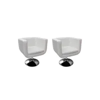 chaises de bar lot de 2 blanc similicuir pwfn28617