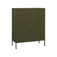 armoire de rangement vert olive 80x35x101,5 cm acier