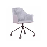 chaise de bureau rembourrée en tissu vintage - skyline , gris , non réglable silla238