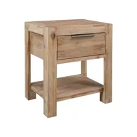 table de chevet, table d'appoint avec tiroir 40x30x48cm bois d'acacia solide,bureau,chambre, mcsw624632