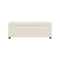 banc avec compartiment de rangement, banc coffre banquette 116 cm crème polyester -asaf29642 meuble pro