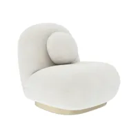 fauteuil en bouclette fausse fourrure tapissée - boucles blanches - larry blanc