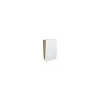armoire trapèze blanc + décor bois srartr003