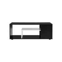 table basse rectangulaire pour salon meuble stylé avec étagère de stockage à l'intérieur en 110 cm noir blanc helloshop26 03_0006175
