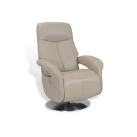 fauteuil de relaxation électrique - tolma - cuir gris tourterelle