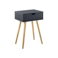 petite table avec tiroir table de nuit table de chevet commode meuble de rangement pieds de table en pin 60 cm gris foncé helloshop26 03_0003142