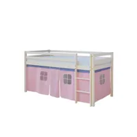 lit mi-hauteur avec rideaux rose pale 1456