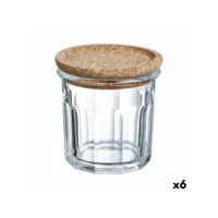 bocal luminarc pav transparent liège verre (310 ml) (6 unités)