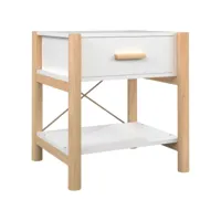 table de chevet blanc 42x38x45 bois d’ingénierie