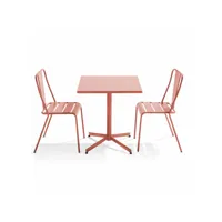 ensemble table inclinable de jardin et 2 chaises argile - palavas