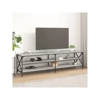 meuble tv, banc tv, meuble de rangement sonoma gris 180x40x50 cm bois d'ingénierie meuble pro lww23720