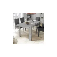 table de repas à allonge béton clair - lubio - l 137-185 x l 90 x h 79 cm - neuf