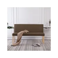 banc 139,5 cm  banc de jardin banc de table de séjour marron polyester meuble pro frco83672