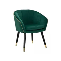 fauteuil, bois de pin et éponge et métal et polyester, couleur vert, dimensions : 62 x 58 x 78 cm 8052773837521