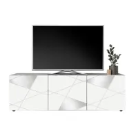 meuble tv cantiano - 3 portes - blanc laqué victory20905003