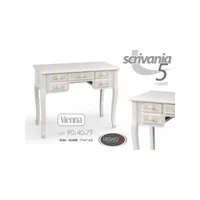 bureau avec 5 tiroirs blancs shabby antiques cm 90 x 40 x 78,5 h