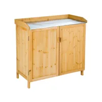 tectake armoire de jardin basse table de jardinage en bois de pin imprégné 404564