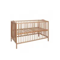 lit bébé à barreaux en bois naturel 60x120