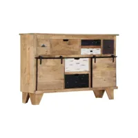 buffet bahut armoire console meuble de rangement 140 cm bois de manguier massif helloshop26 4402161