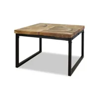 table basse table de salon  bout de canapé teck résine 60 x 60 x 40 cm meuble pro frco60197