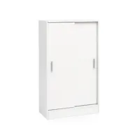 finebuy commode 60x107,5x28,5 cm armoire avec portes blanc meuble rangement  buffet salon moderne  cabinet chambre blanche