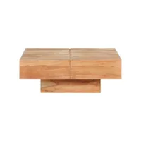 table de salon 80x80x28 cm bois d'acacia massif